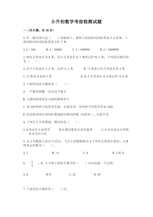 小升初数学考前检测试题（培优a卷）.docx