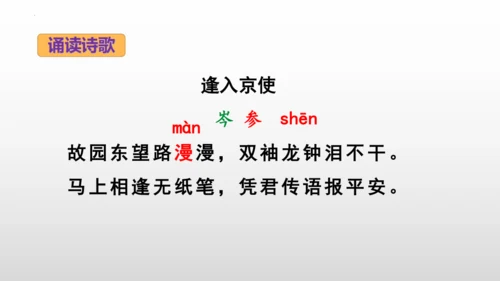 2023—2024学年统编版语文七年级下册第三单元课外古诗词诵读《逢入京使》课件 (共27张PPT)