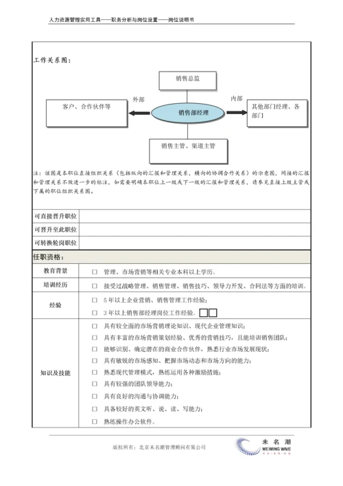 岗位说明书：销售部经理.docx