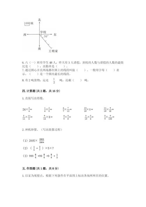 小学数学六年级上册期末卷附参考答案（研优卷）.docx