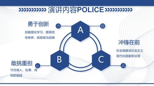 蓝色大气公安派出所工作汇报PPT动态模板