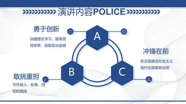 蓝色大气公安派出所工作汇报PPT动态模板