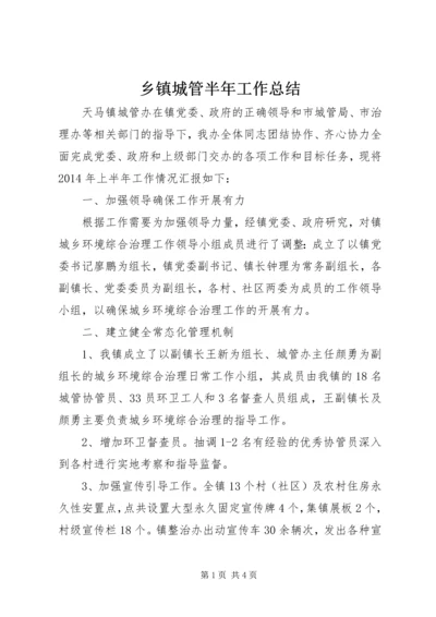 乡镇城管半年工作总结.docx