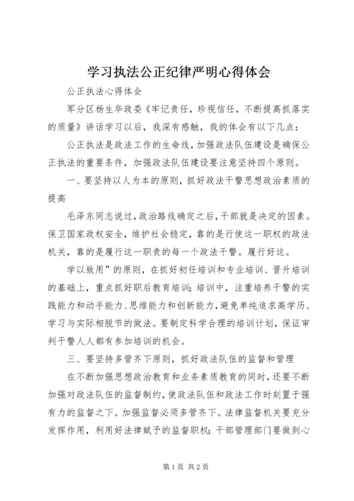 学习执法公正纪律严明心得体会 (5).docx