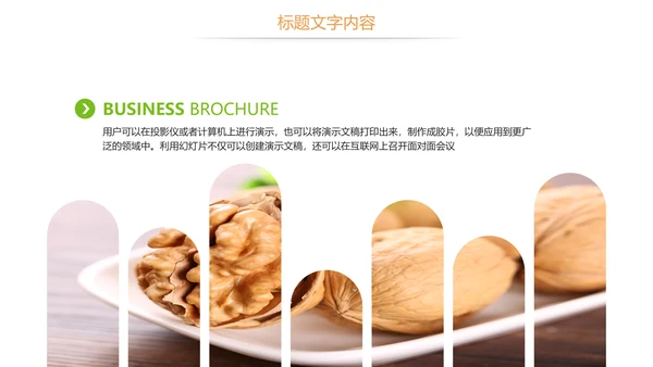 休闲美食美味坚果干果核桃宣传PPT模板