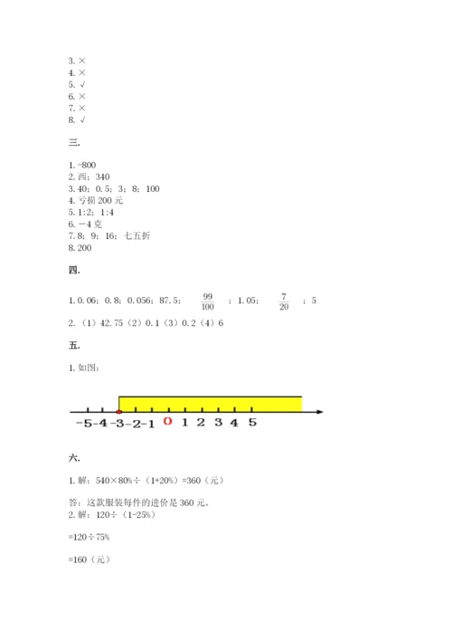 青岛版六年级数学下册期末测试题附参考答案【精练】.docx