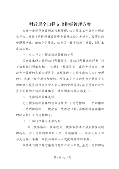 财政局全口径支出指标管理方案.docx