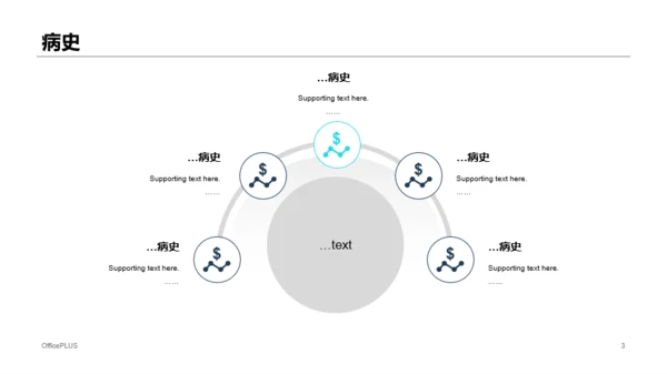 蓝色创意简约健康医疗工作总结PPT案例