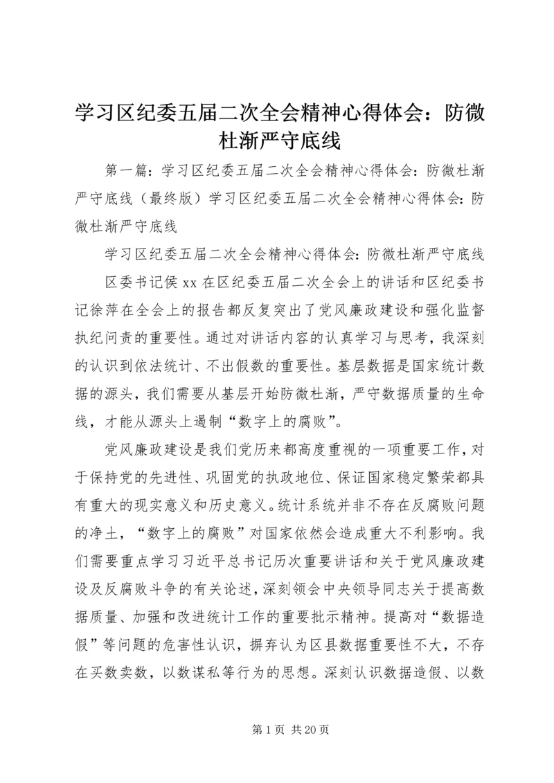 学习区纪委五届二次全会精神心得体会：防微杜渐严守底线 (2).docx