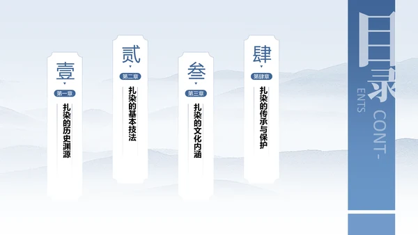 蓝色中国风非遗扎染文化技艺PPT模板