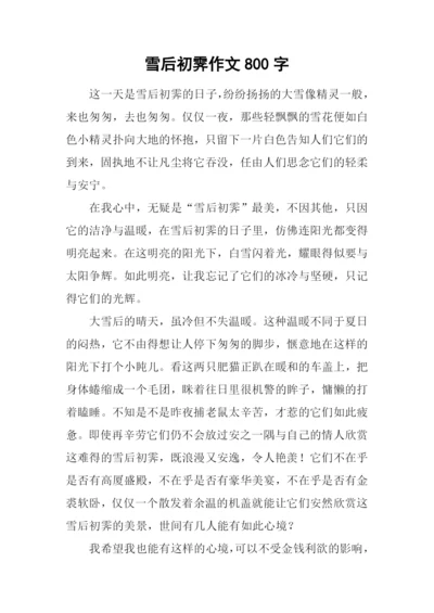 雪后初霁作文800字.docx