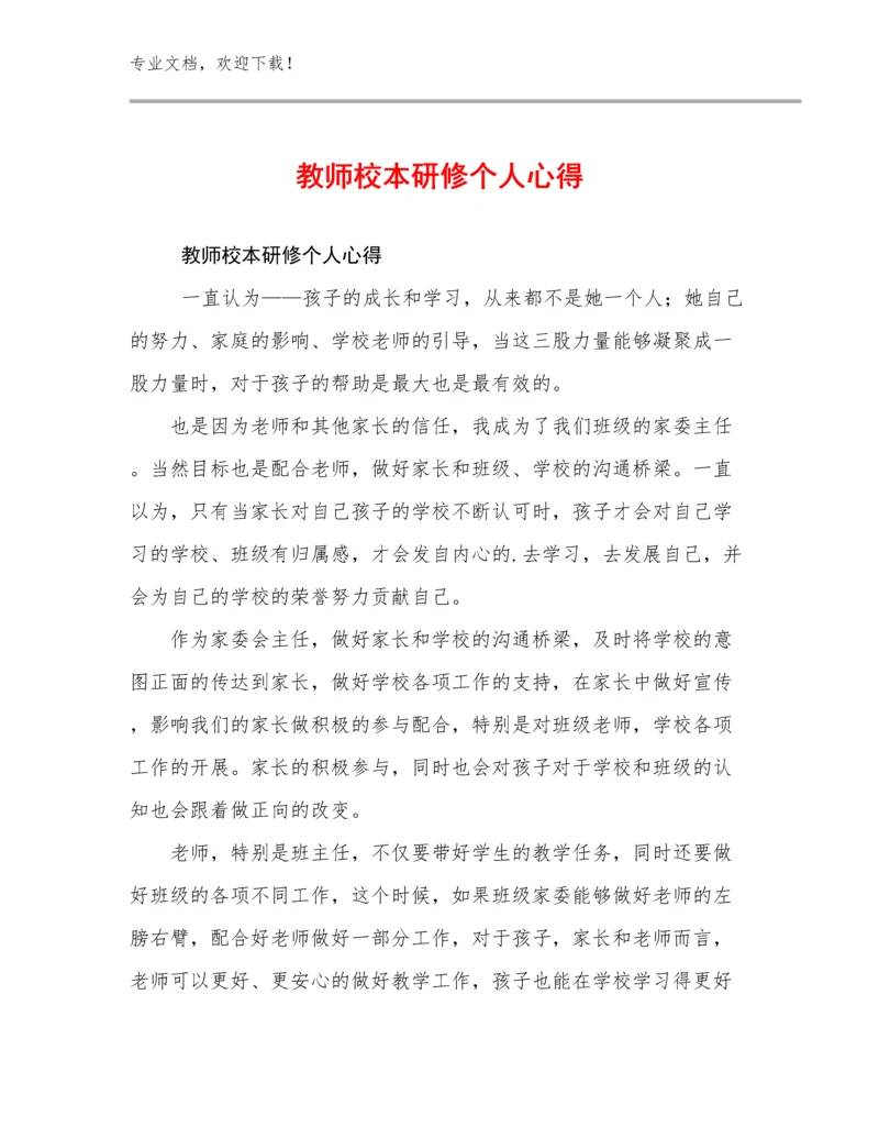 2024教师校本研修个人心得优选范文25篇文档选编.docx