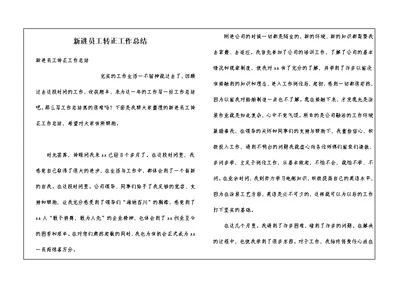 新进员工转正工作总结