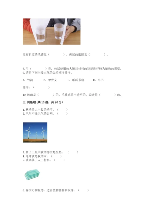 教科版二年级上册科学期末考试试卷及完整答案1套.docx