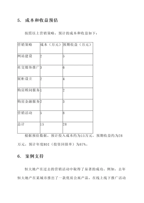 恒大公寓营销方案