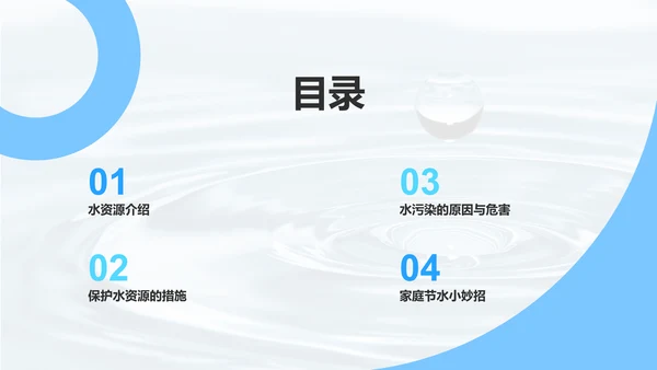 蓝色现代珍惜水资源培训PPT