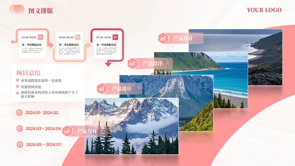 粉色多模态图文矩阵模板