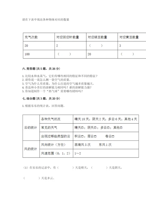教科版三年级上册科学期末测试卷实验班.docx