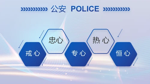 蓝色智慧公安警察信息化建设动态PPT