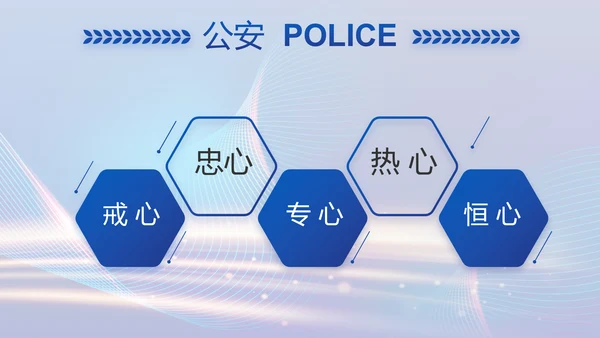 蓝色智慧公安警察信息化建设动态PPT