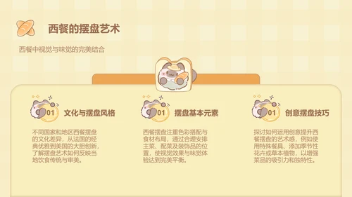 团团猫黄色卡通风美食介绍ppt模版