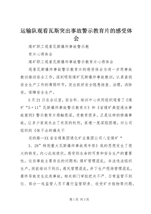 运输队观看瓦斯突出事故警示教育片的感受体会 (2).docx