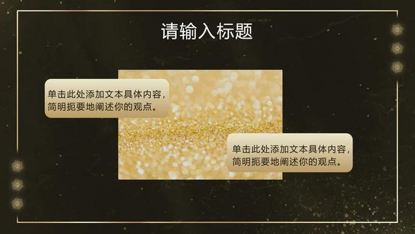 黑金雪花奢华风PPT模板