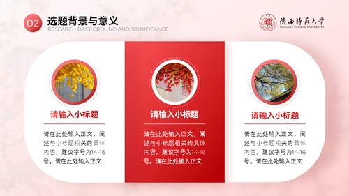 陕西师范大学毕业论文答辩通用PPT模板