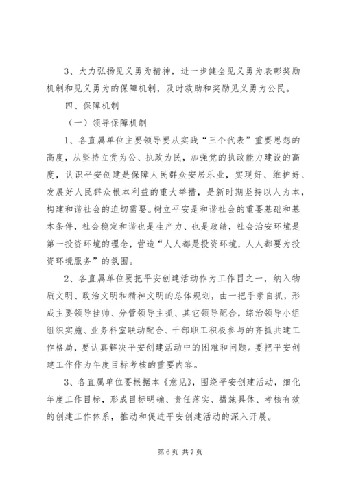关于开展创建平安示范单位活动的意见.docx
