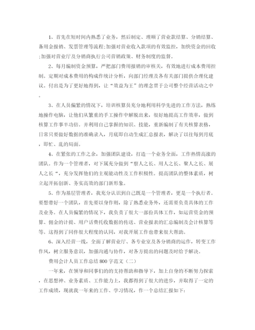 精编之费用会计人员工作总结800字范文.docx