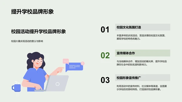 大暑校园活动策略PPT模板