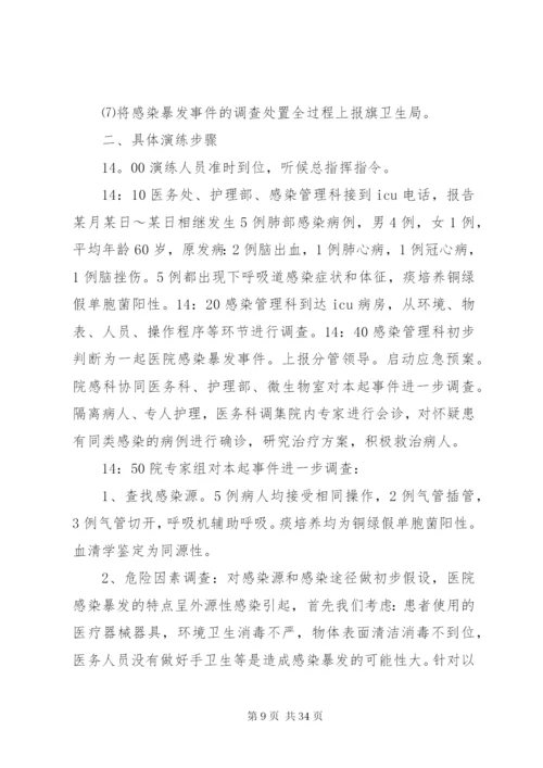 医院感染暴发应急处置演练预案.docx