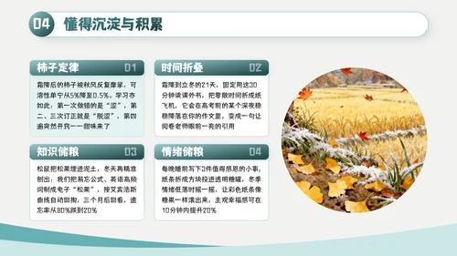 绿色简约风霜降主题班会PPT模板