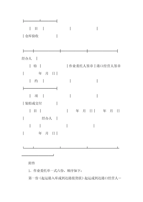 港口作业委托单新