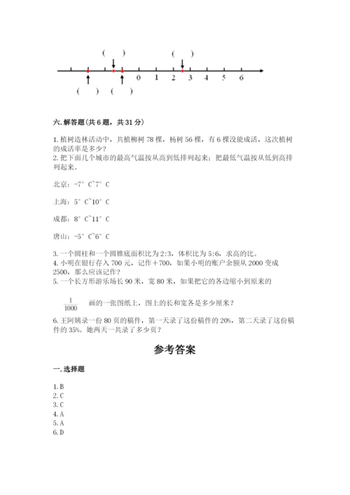 南岳区六年级下册数学期末测试卷一套.docx
