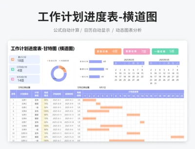 工作计划进度表-甘特图 (横道图)