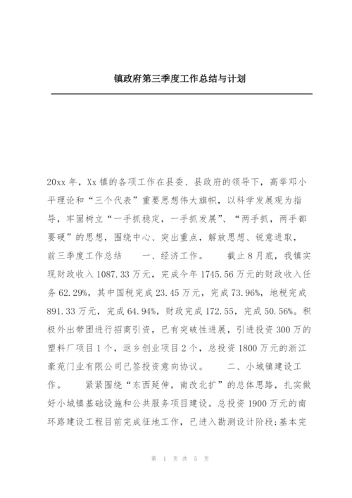 镇政府第三季度工作总结与计划.docx