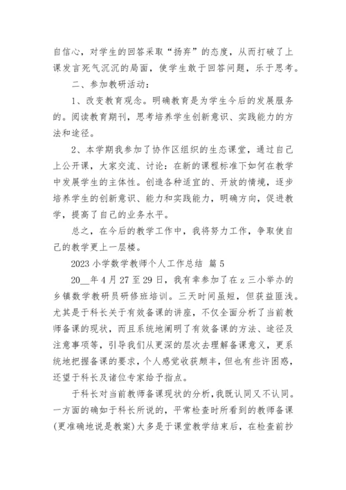 2023小学数学教师个人工作总结.docx