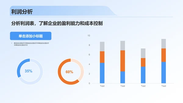 蓝色3D风财务分析报告PPT模板