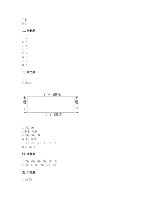 2022人教版二年级上册数学期中测试卷及答案【典优】.docx