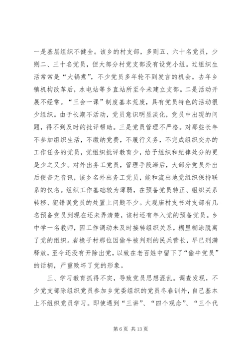 对×乡党员队伍状况的调查与思考.docx