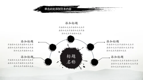 古典画轴画卷中国风水墨动态PPT模板