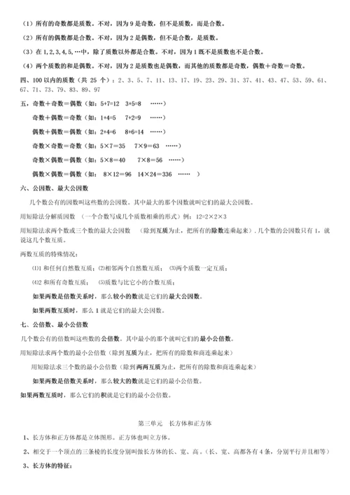 2019人教版五年级数学下册知识点梳理.docx