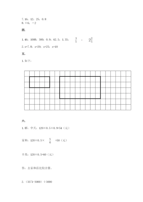 人教版六年级数学小升初试卷附参考答案【培优a卷】.docx