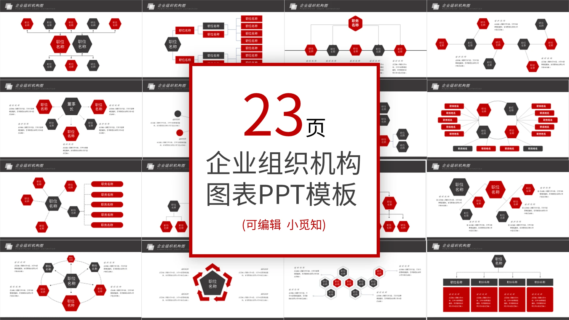 企业组织架构图PPT模板宣传PPT动态PPT组织架构图表
