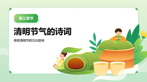 绿色国潮风二十四节气之清明节PPT模板