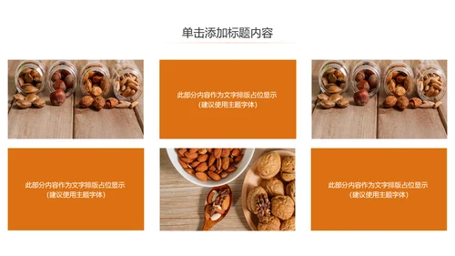 休闲美食美味坚果干果宣传画册PPT模板