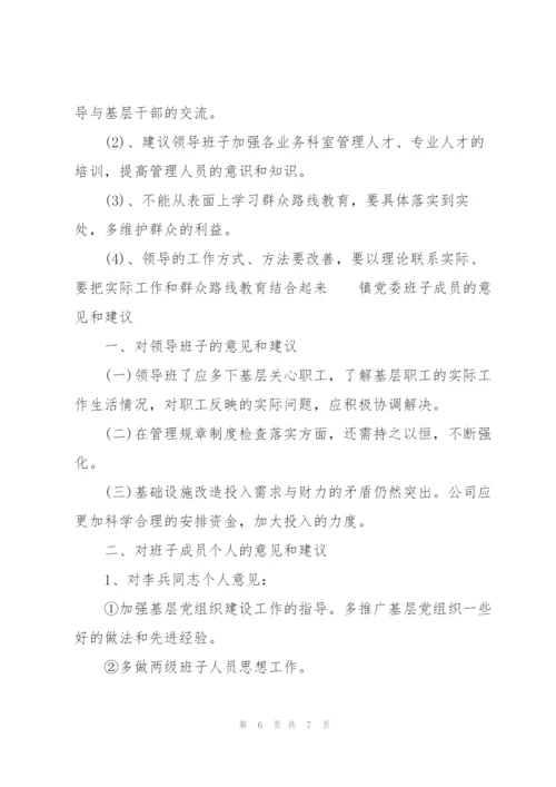 镇党委班子成员的意见和建议.docx