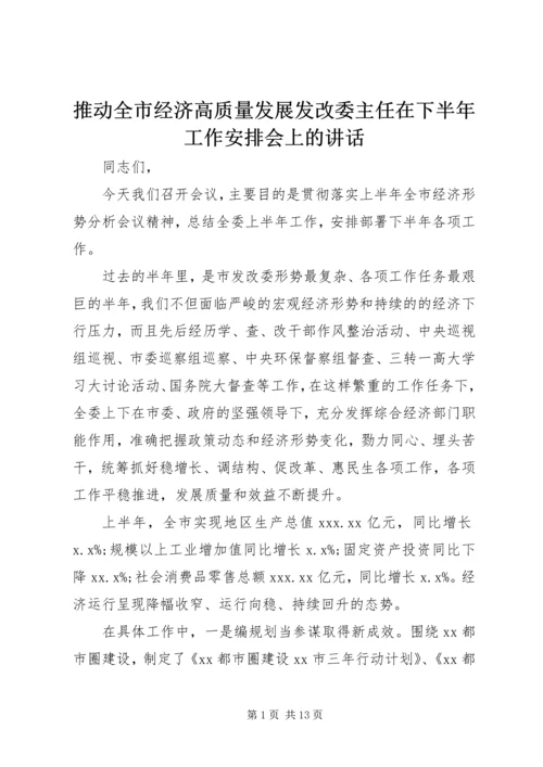 推动全市经济高质量发展发改委主任在下半年工作安排会上的讲话.docx