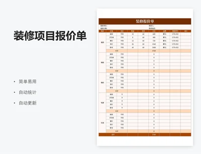 装修项目报价单